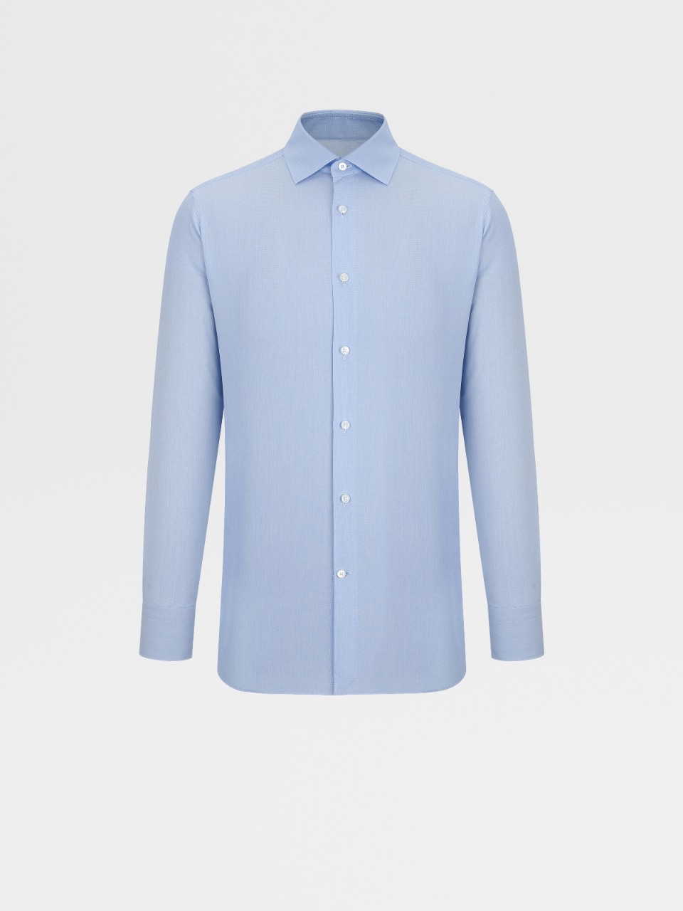 Light Blue Trofeo™ 600 Cotton and Silk Tailoring Shirt, Milano Regular Fit